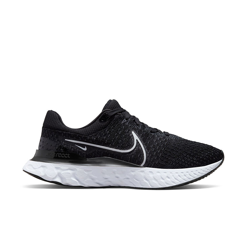 Men's Nike React Infinity Run Flyknit 3, Black/White, 11.5 D Medium