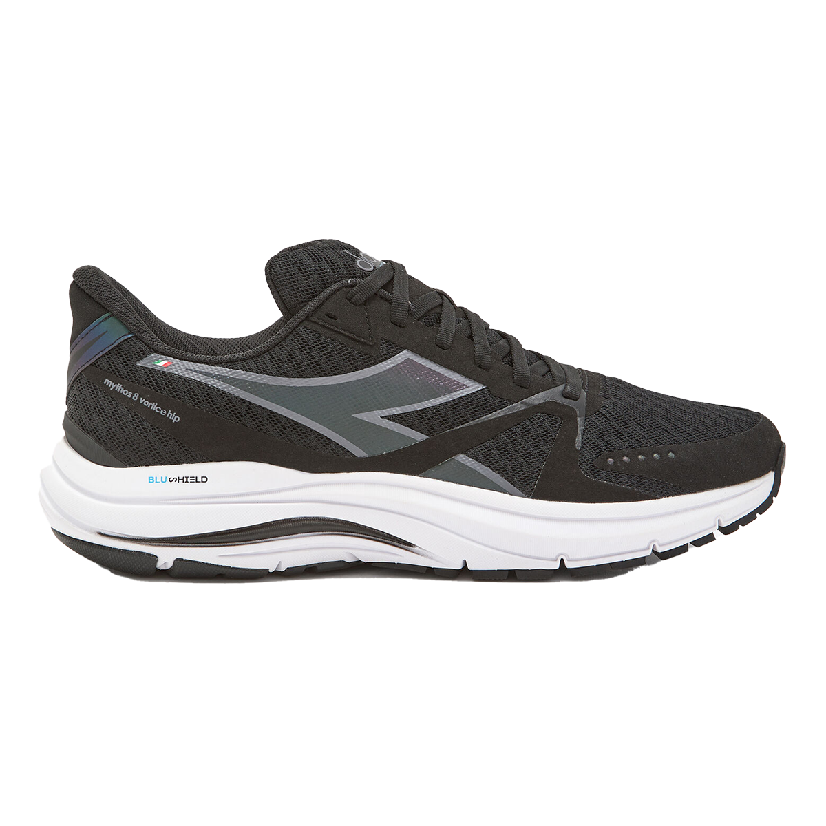 Men's Diadora Mythos Blushield 8 Vortice Hip, Black/White, 11.5 D Medium