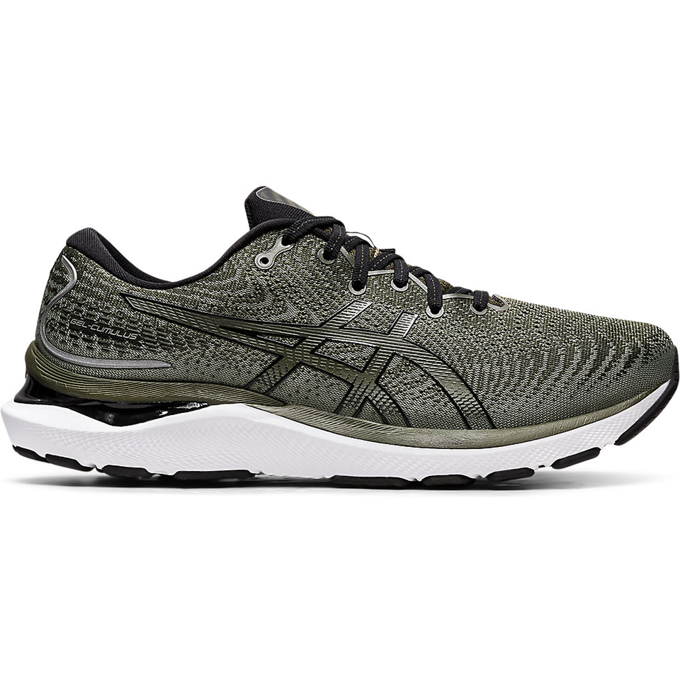 Men's Asics Gel-Cumulus 24, Olive Canvas/Black, 12.5 D Medium