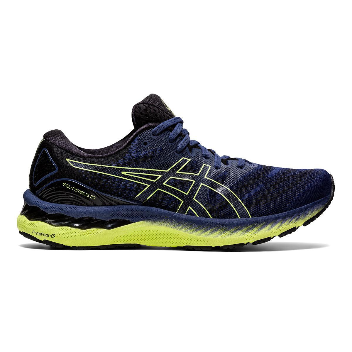 Men's Asics GEL-Nimbus 23, Thunder Blue/Glow Yellow, 10 D Medium