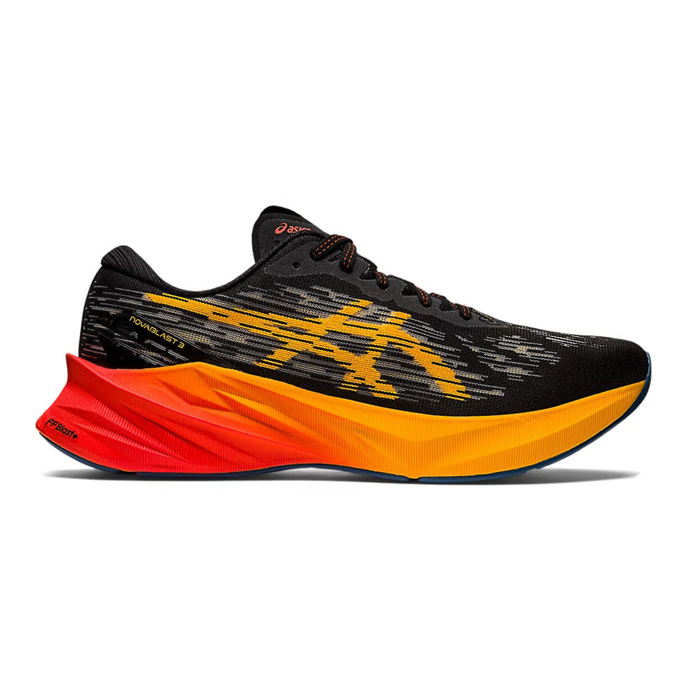 Men's Asics Novablast 3, Black/Amber, 10.5 D Medium
