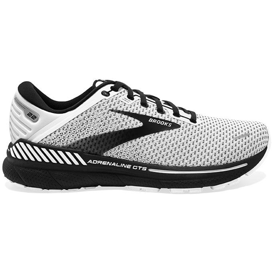 Men's Brooks Adrenaline GTS 22, White/Grey/Black, 12 D Medium