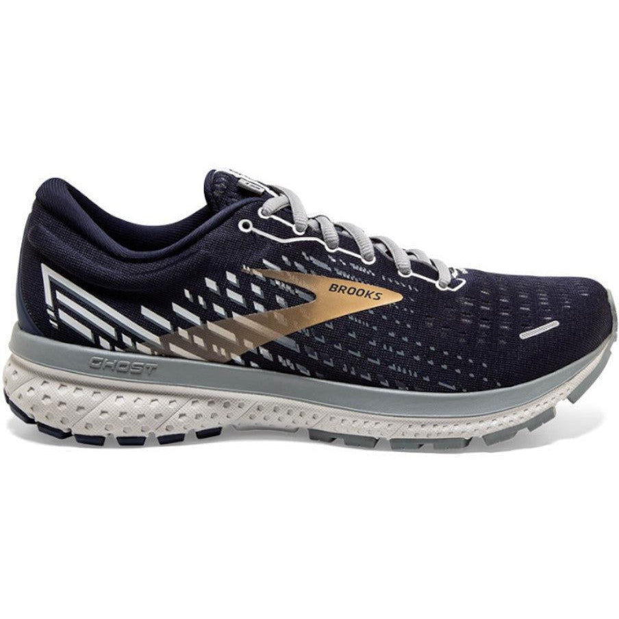 Men's Brooks Ghost 13, Peacoat/Grey/Gold, 13 D Medium