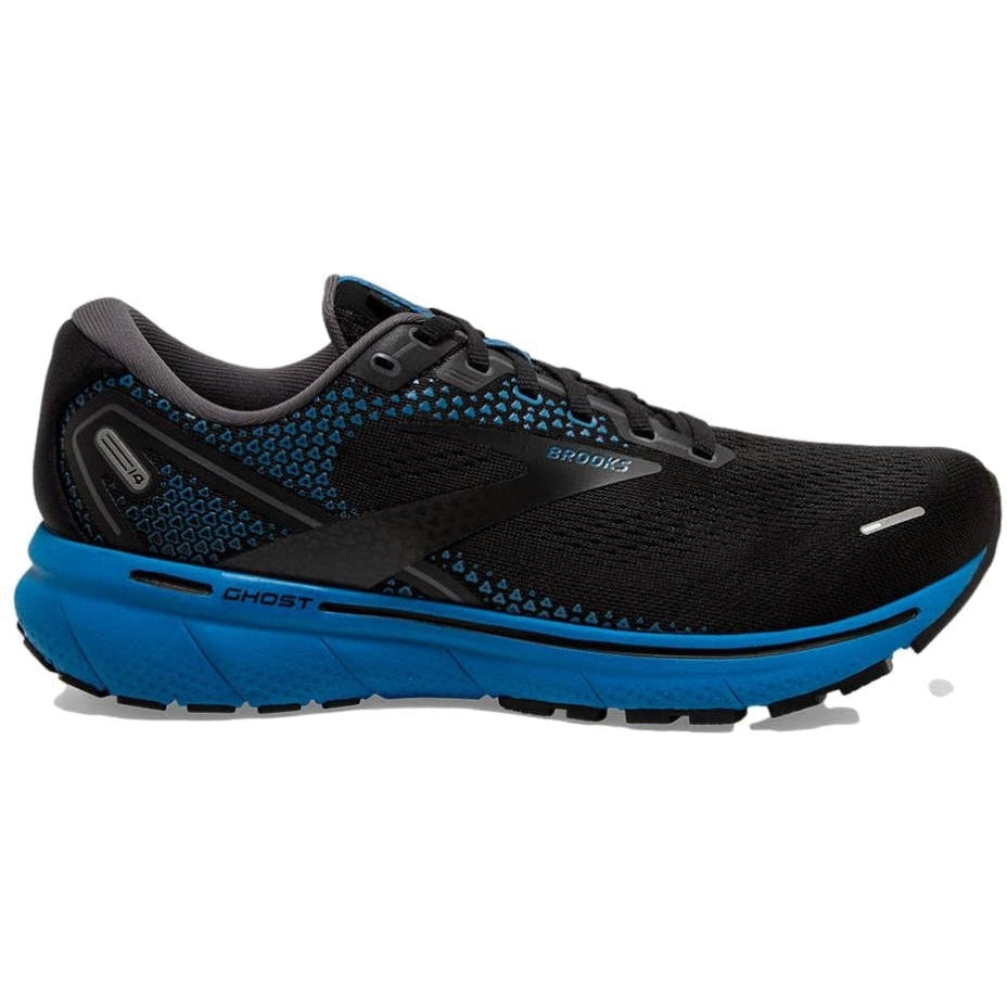 Men's Brooks Ghost 14, Black/Blackened Pearl/Blue, 8.5 D Medium
