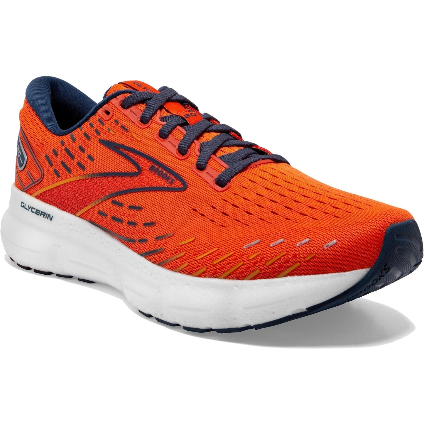 Men's Brooks Glycerin 20, Orange/Titan/Flame, 8 D Medium