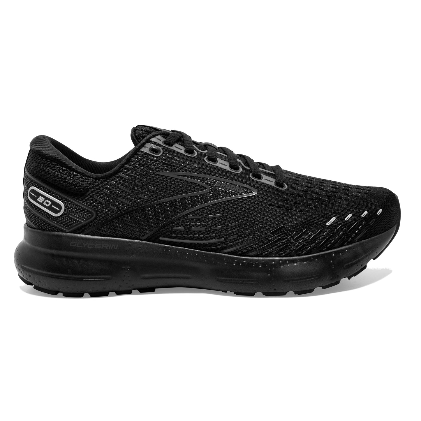 Men's Brooks Glycerin 20, Black/Black/Ebony, 14 D Medium