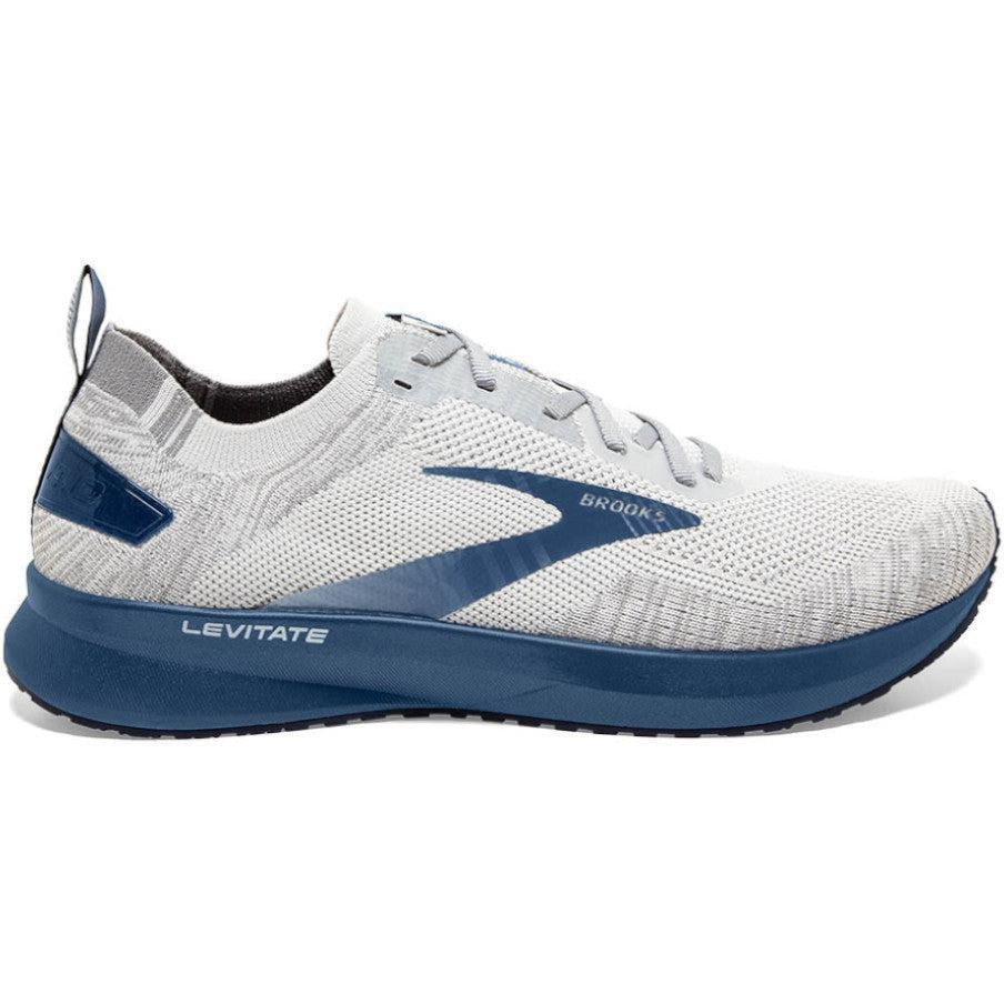 Men's Brooks Levitate 4, Grey/Oyster/Blue, 10.5 D Medium
