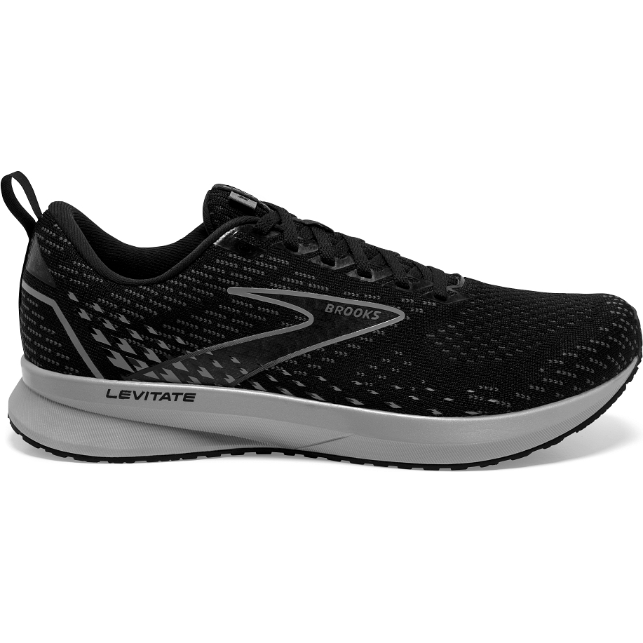 Men's Brooks Levitate 5, Black/Ebony/Grey, 13 D Medium