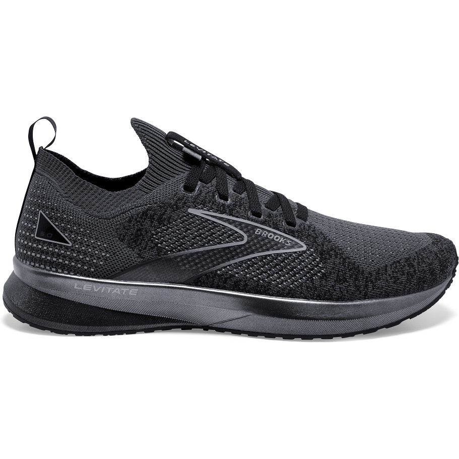 Men's Brooks Levitate Stealthfit 5, Black/Ebony/Grey, 11 D Medium