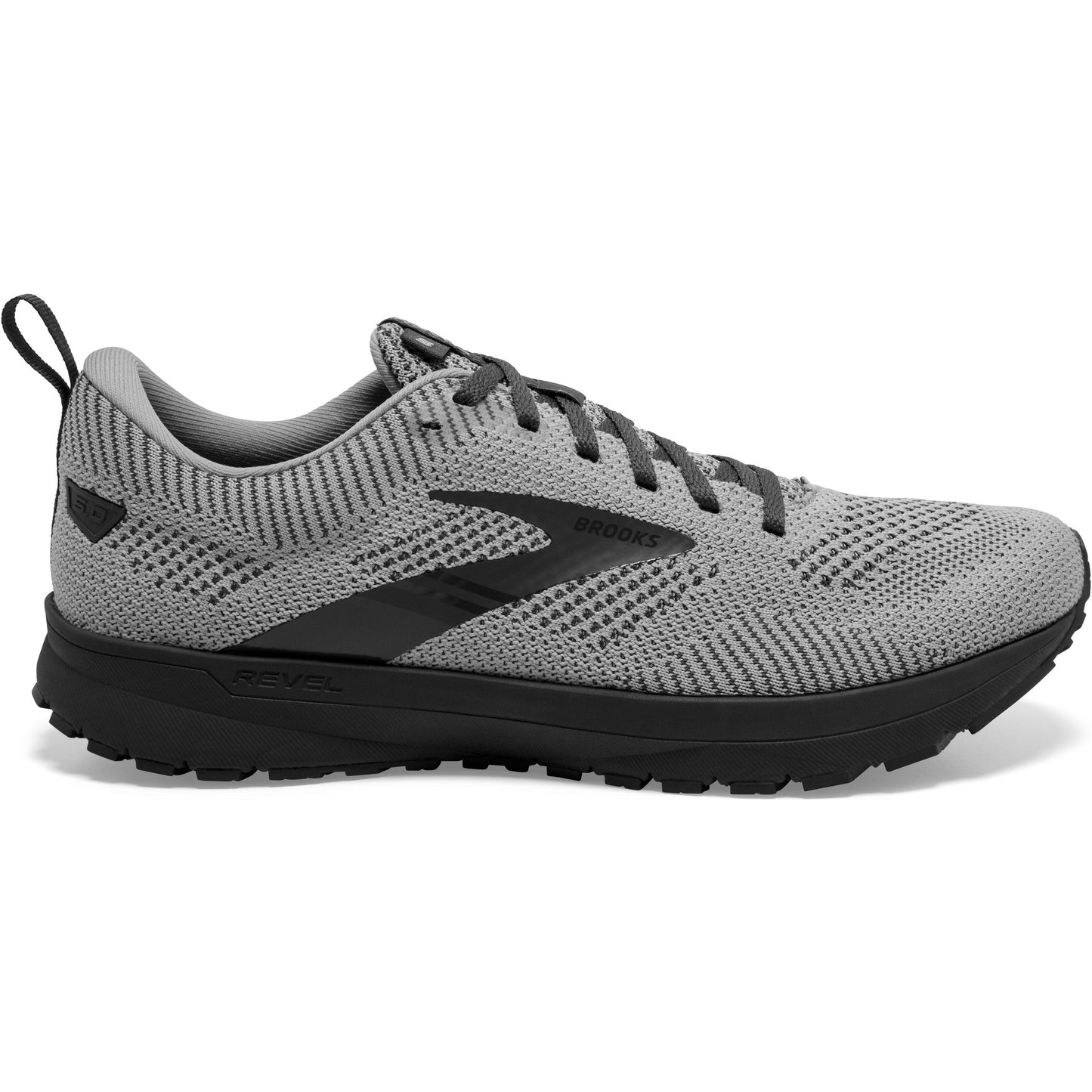 Men's Brooks Revel 5, Ebony/Alloy/Metallic, 10.5 D Medium