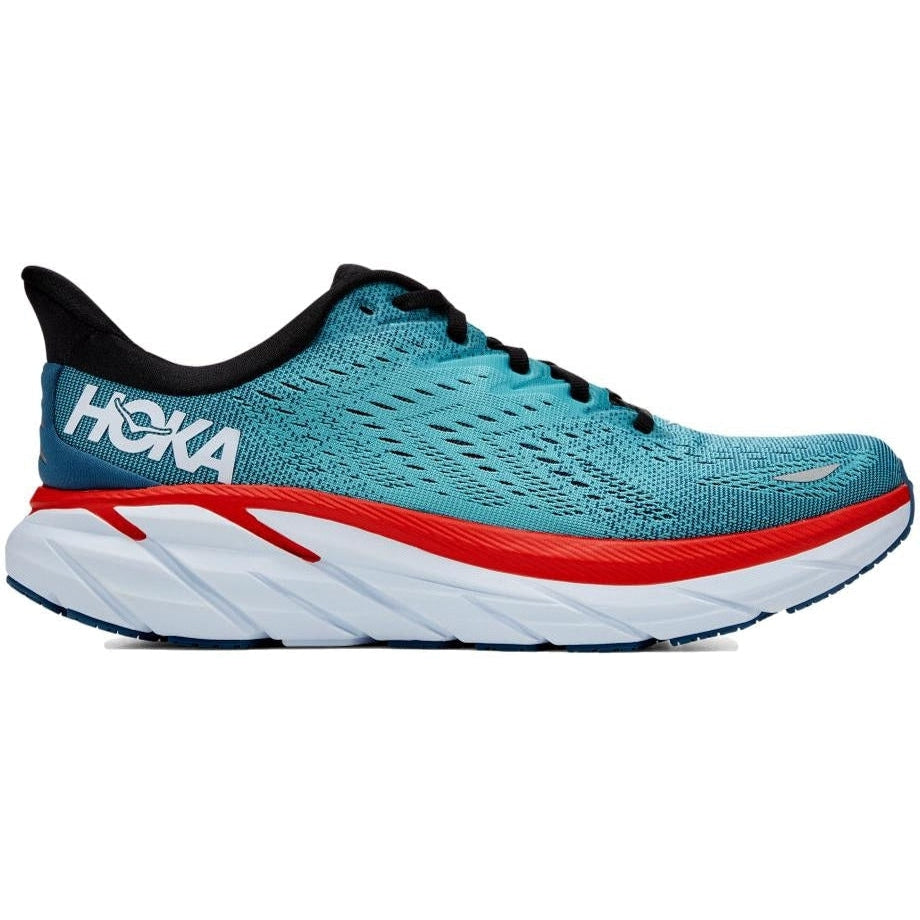 Men's Hoka One One Clifton 8, Real Teal/Aquarelle, 9.5 D Medium