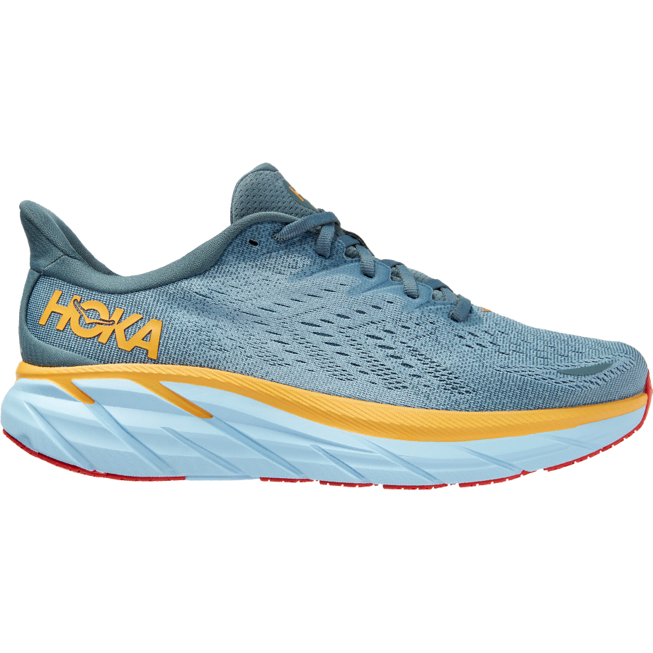 Men's Hoka One One Clifton 8, Goblin Blue/Mountain Spring, 12.5 D Medium