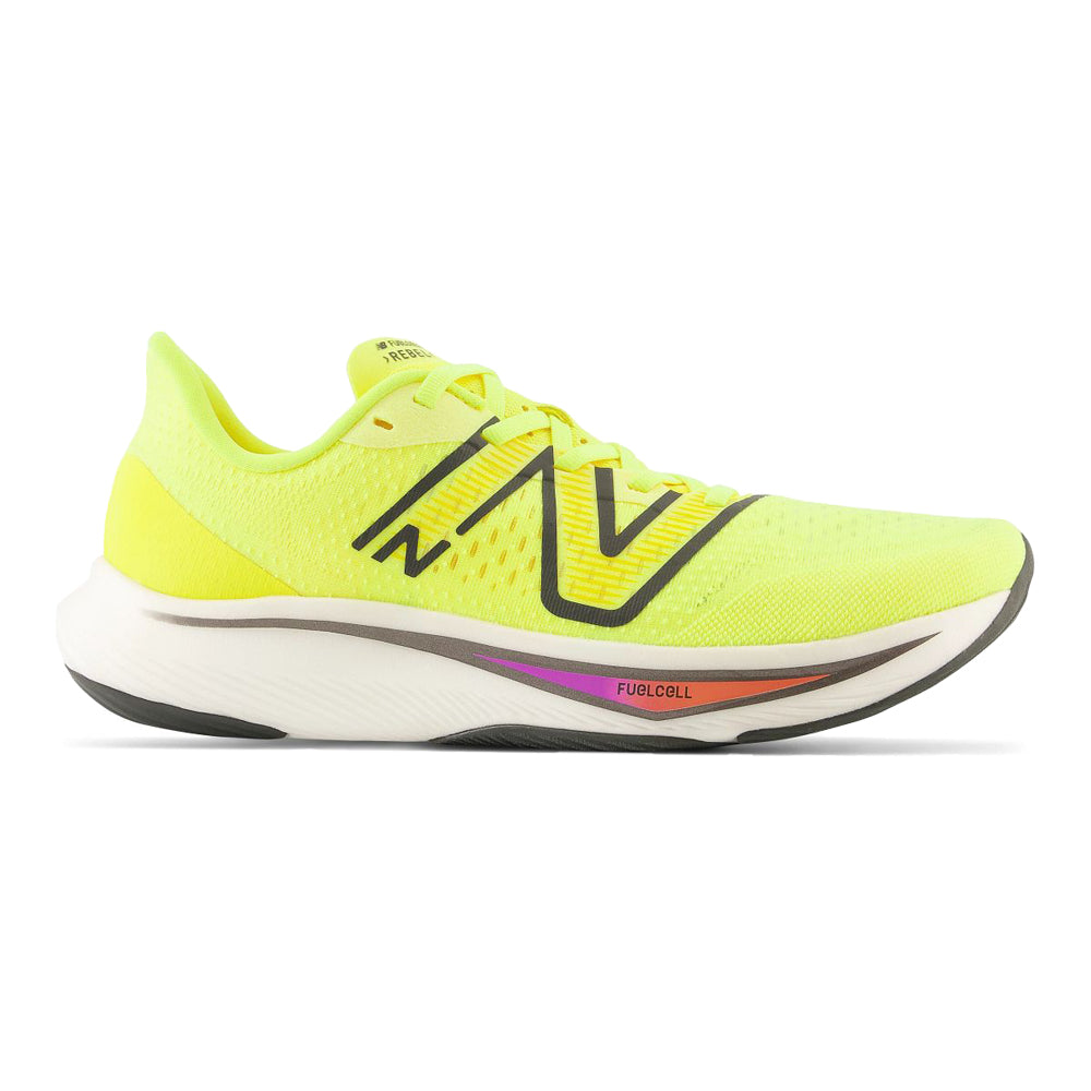 Men's New Balance FuelCell Rebel v3, Cosmic Pineapple/Blacktop, 10.5 D Medium