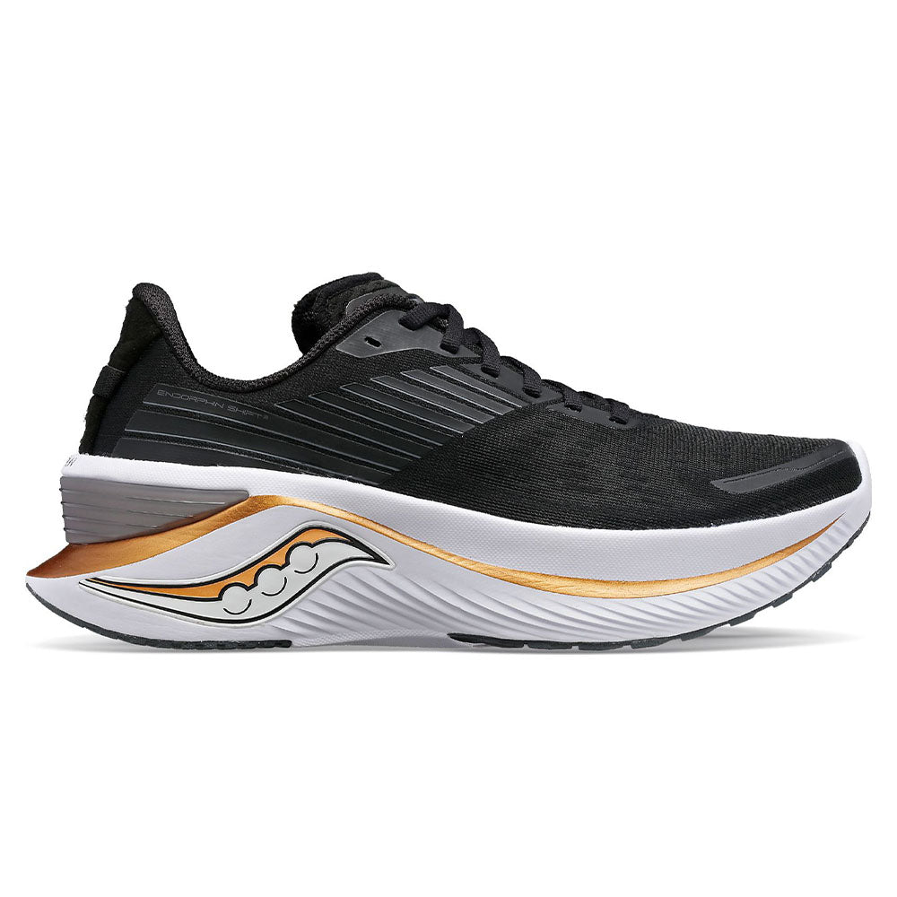 Men's Saucony Endorphin Shift 3, Black/Goldstrck, 9.5 D Medium