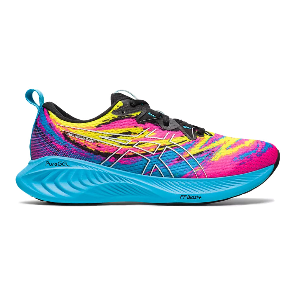 Women's Asics Gel-Cumulus 25, Aquarium/Vibrant Yellow, 7 B Medium