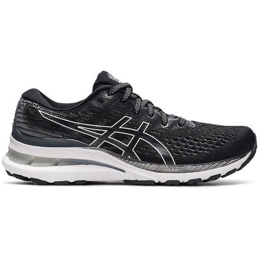 Women's Asics Gel-Kayano 28, Black/White, 9.5 D Wide
