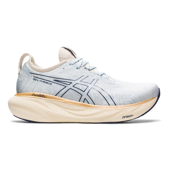 Women's Asics Gel-Nimbus 25, SKY/CREAM, 7 B Medium