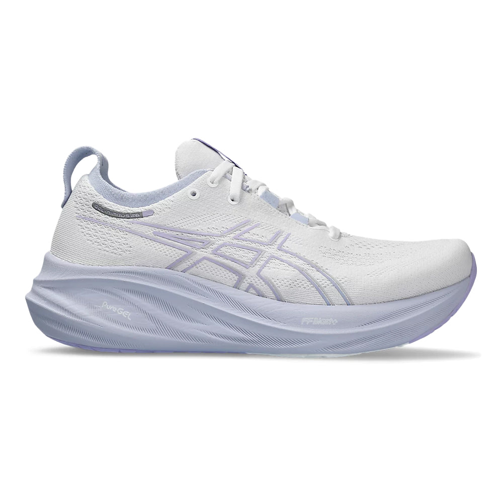 Women's Asics GEL-Nimbus 26, White/Fresh Air, 10.5 B Medium