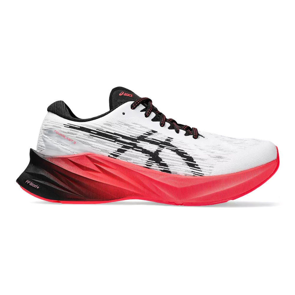 Women's Asics Novablast 3, White/Black, 11 B Medium