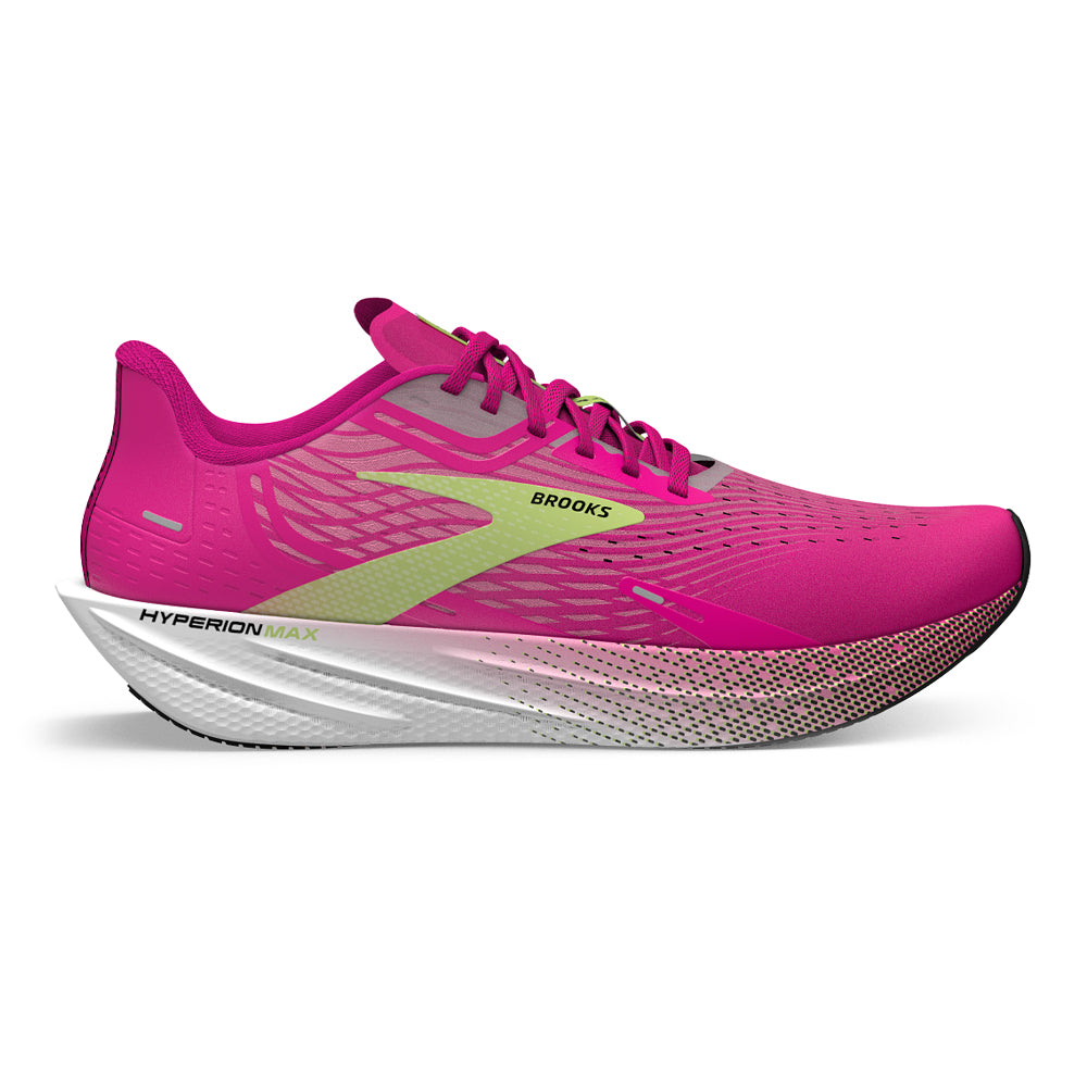 Women's Brooks Hyperion Max, Pink Glo/Green/Black, 8.5 B Medium