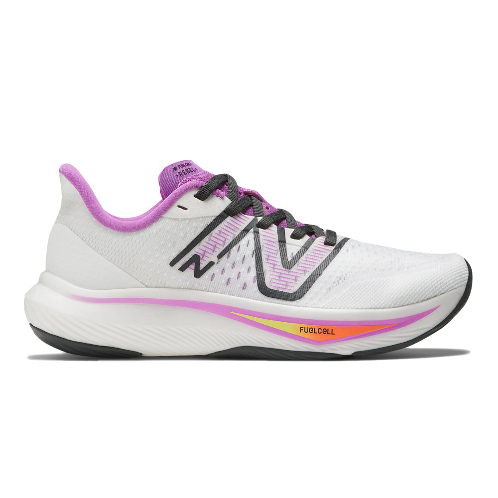 Women's New Balance FuelCell Rebel V3, White/Cosmic Rose, 10 B Medium