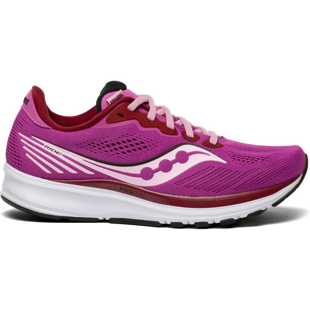 Women's Saucony Ride 14, Razzle/Fairytale, 6.5 B Medium