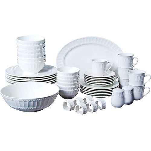 Gibson Home Regalia 46-Piece Dinnerware and Serve ware Set, Service for 6
