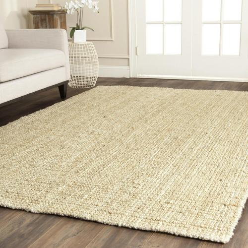 SAFAVIEH Natural Fiber Milica Braided Jute Area Rug, Ivory, 5'*8'