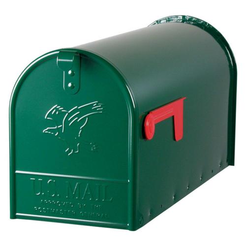 Gibraltar Mailboxes Elite Large, Steel, Post Mount Mailbox, Green, E1600G00