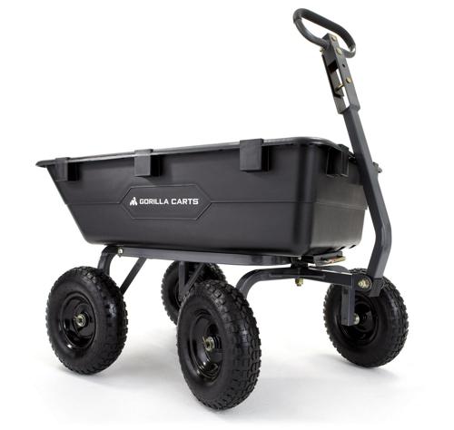 Gorilla Carts GOR6PS 1200-lb. Heavy-Duty Poly Dump Cart, 13 Tires