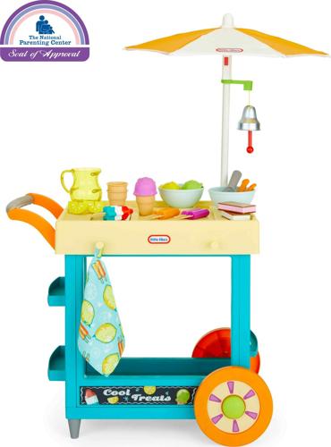 Little Tikes 2-in-1 Lemonade and Ice Cream Toy Cart with 25 Pieces and Chalkboard, Pretend Play Kitchen Toys Playset, Multi-Color for Kids Girls Boys Ages 2+