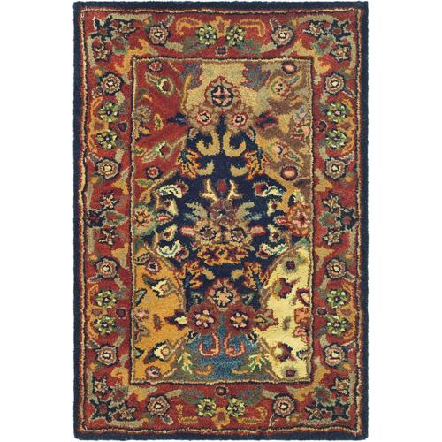 SAFAVIEH Heritage Malcolm Traditional Wool Area Rug, Multi/Burgundy, 2'*3'