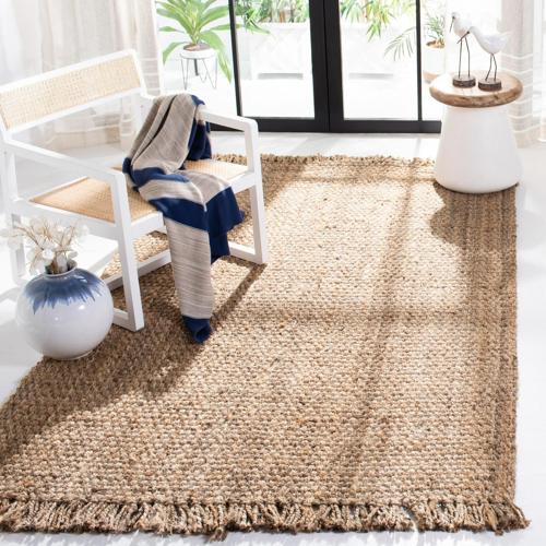 SAFAVIEH Natural Fiber Doncho Braided Jute Area Rug, Natural, 3'*5'
