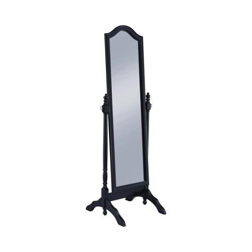 Rectangular Cheval Mirror with Arched Top Black
