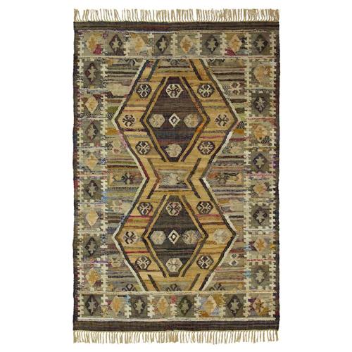 Superior 5 ft*8 ft. Charcoal Paisley Handmade Reversible Indoor Area Rug