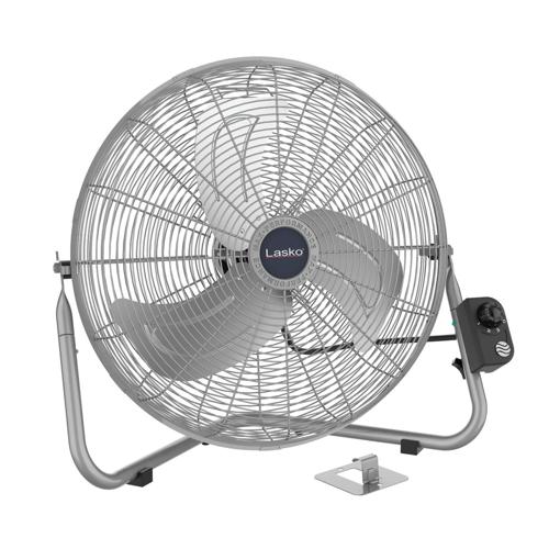 Lasko 20 Max Performance Pivoting High Velocity Floor Fan with Wall Mount Option, 2265QM, Silver