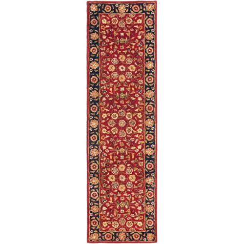 SAFAVIEH Heritage Essex Traditional Wool Runner Rug, Red/Navy, 2'3*8'