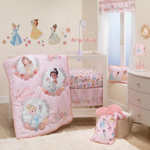 Lambs and Ivy Disney Princesses 3-Piece Nursery Baby Crib Bedding Set - Pink