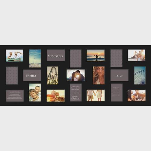 Gallery Solutions Collage Wall Frame, 21 Openings, 19×48 , Black