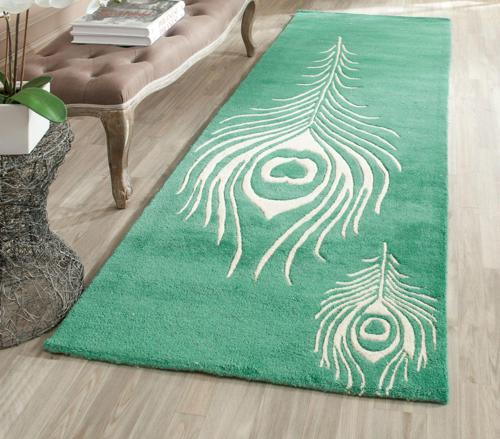 SAFAVIEH Soho Collection SOH704T Handmade Teal/Ivory Rug