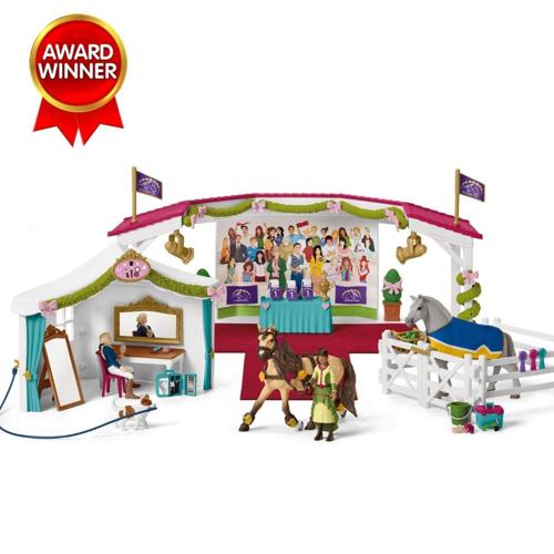 Schleich Horse Club, Horse Toys for Girls and Boys, 100+-Piece Playset, Big Horse Show with Dressing Tent