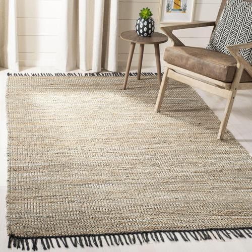 SAFAVIEH Vintage Leather Zharko Solid Braided Area Rug, Beige, 2'*3'
