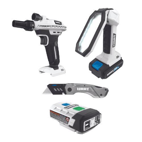 HART 20-Volt Camping Set, Folding Light, Inflator, Inverter (1) 1.5Ah Lithium-Ion Battery