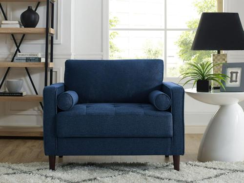 Lifestyle Solutions Lorelei Lounge Chair, Navy Blue Fabric