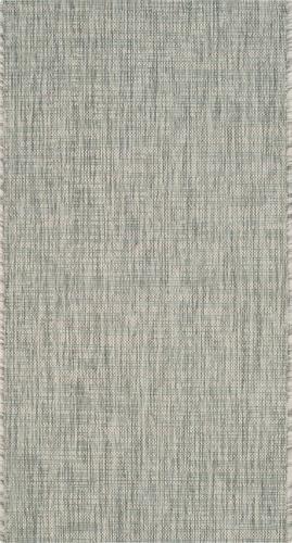 SAFAVIEH Outdoor CY8576-37111 Courtyard Grey / Turquoise Rug