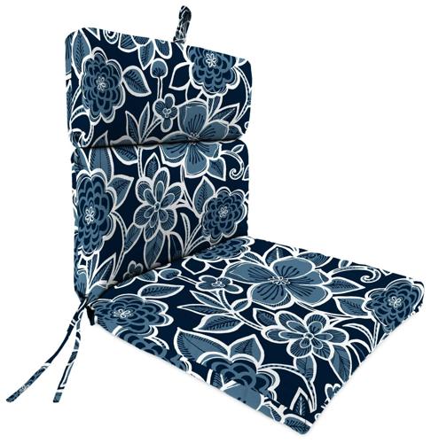 Jordan Manufacturing Outdoor Chair Cushion, Halsey Navy, 44 L*22 W*4 H