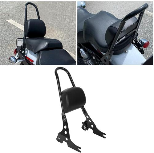 HECASA Passenger Backrest Pad Sissy Bar Cushion Fit for 2004&up Harley Sportster XL XLH 883 1200 Black Detachable
