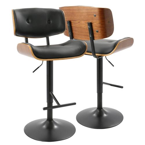 LumiSource Lombardi Mid-Century Modern Adjustable Bar Stool