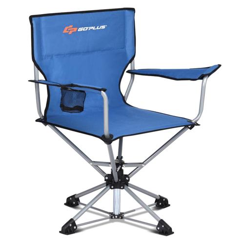 Goplus Collapsible Portable Swivel Camping Chair 360degreesFree Rotation for Picnic Fishing