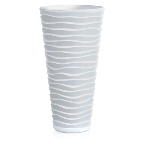 Kasamodern Modern Large Round Planter Pot with Horizontal Waves